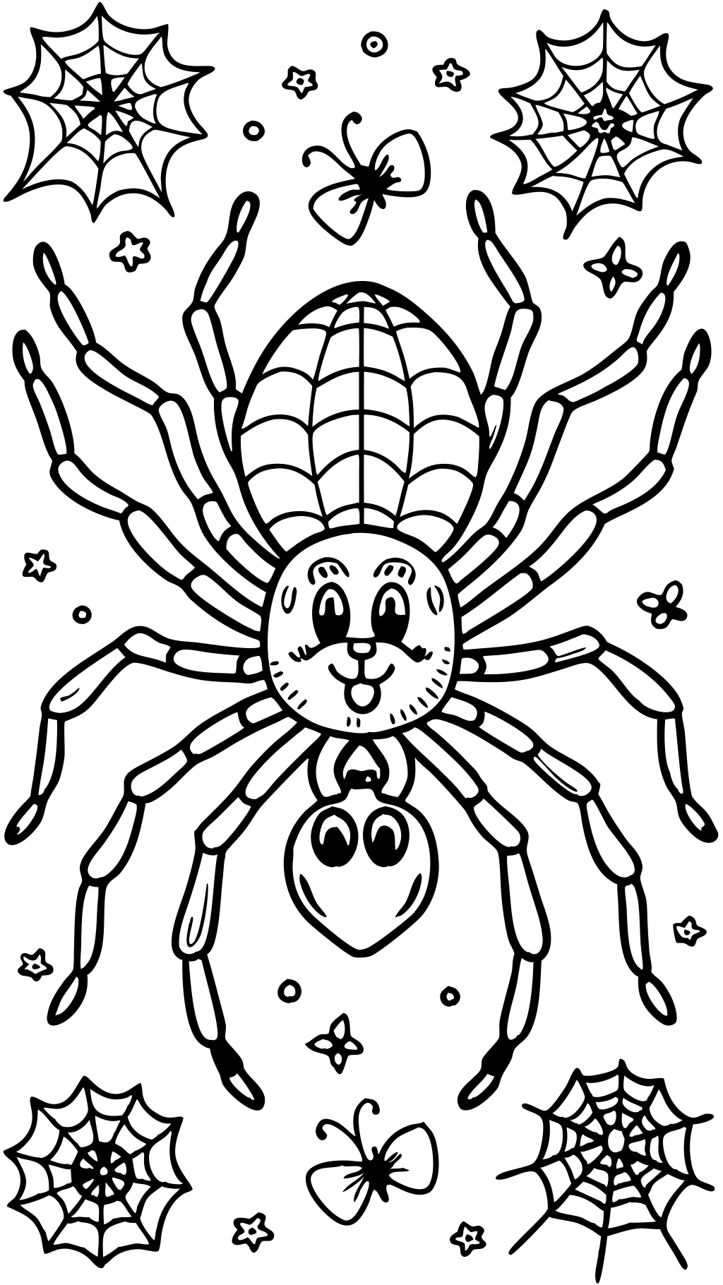 Página para colorear de araña